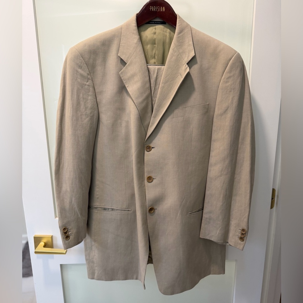 Armani Collezioni Beige Single-Breasted Sport Coat